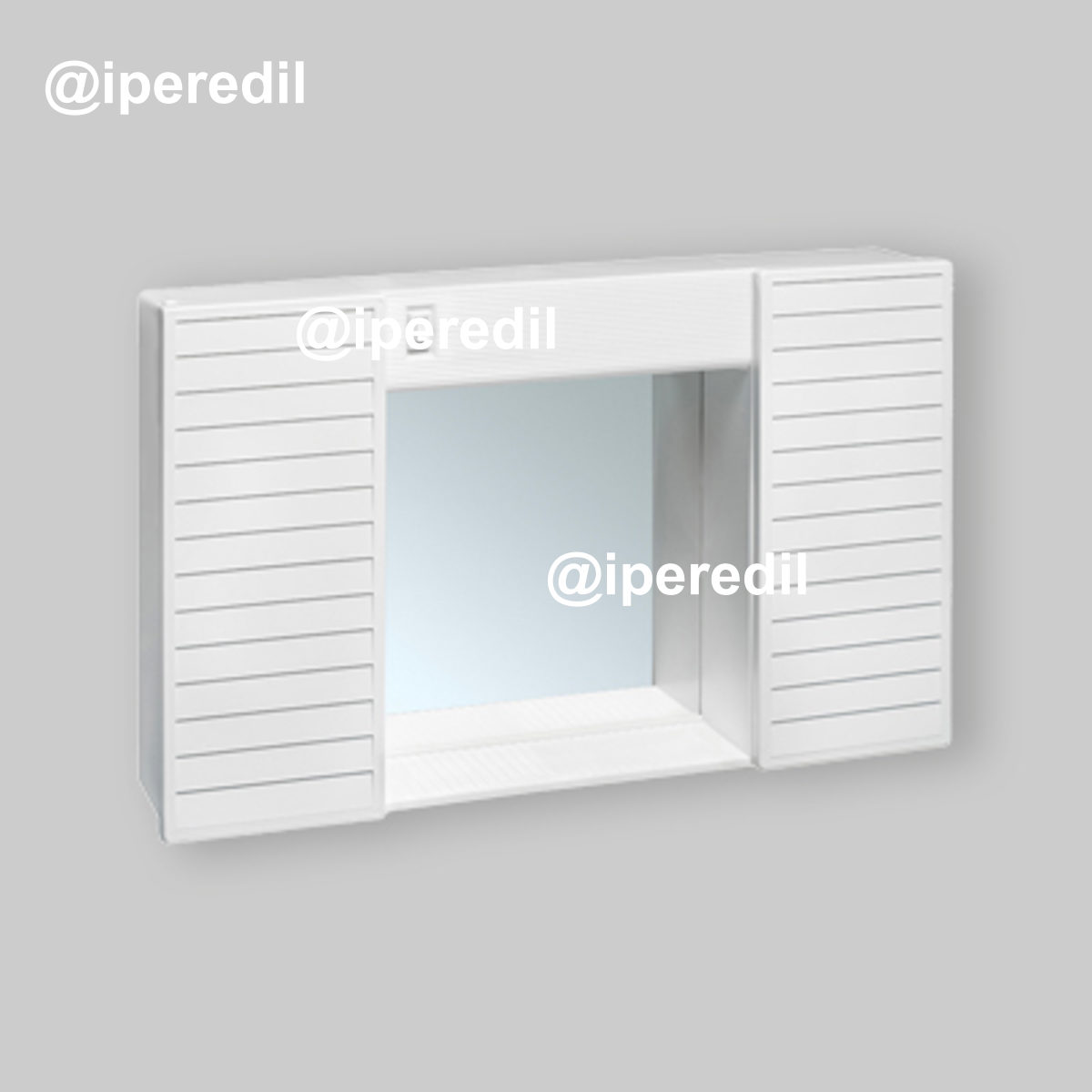 SPECCHIERA CON 2 ANTE E LUCE "TOILETTE" L.50 x H.37 x P.12 cm