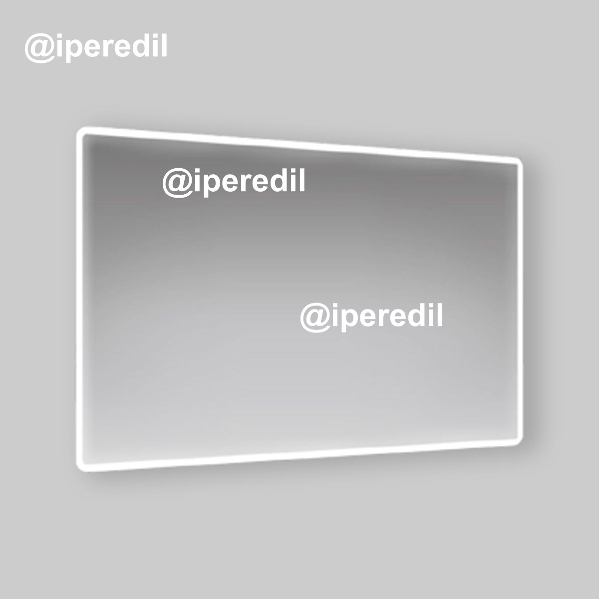 SPECCHIO RETTANGOLARE FILO LUCIDO CON FASCIA PERIMETRALE A LED RETROILLUMINANTE L.100 x H.70 cm