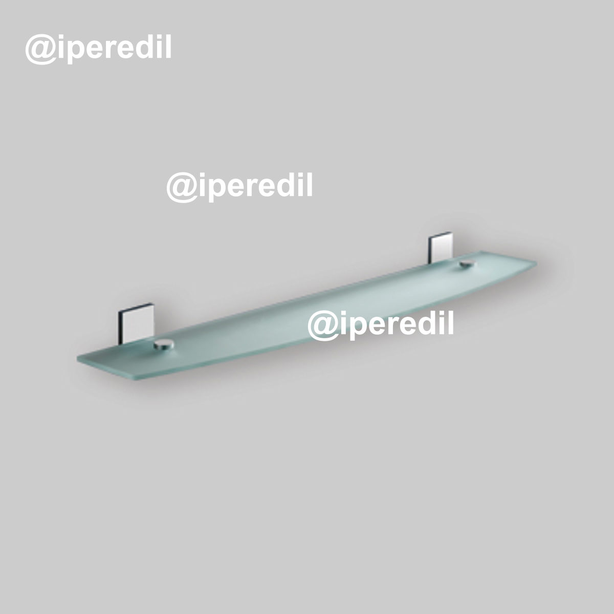 MENSOLA IN VETRO TEMPERATO MAINE 58 cm - Cromo