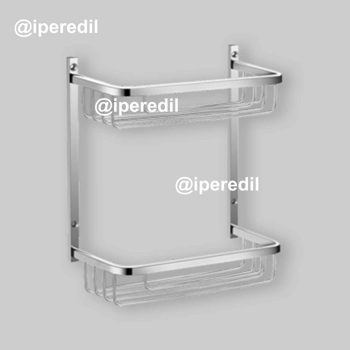 MENSOLA PORTAOGGETTI "BASKET" 2 RIPIANI Cromo