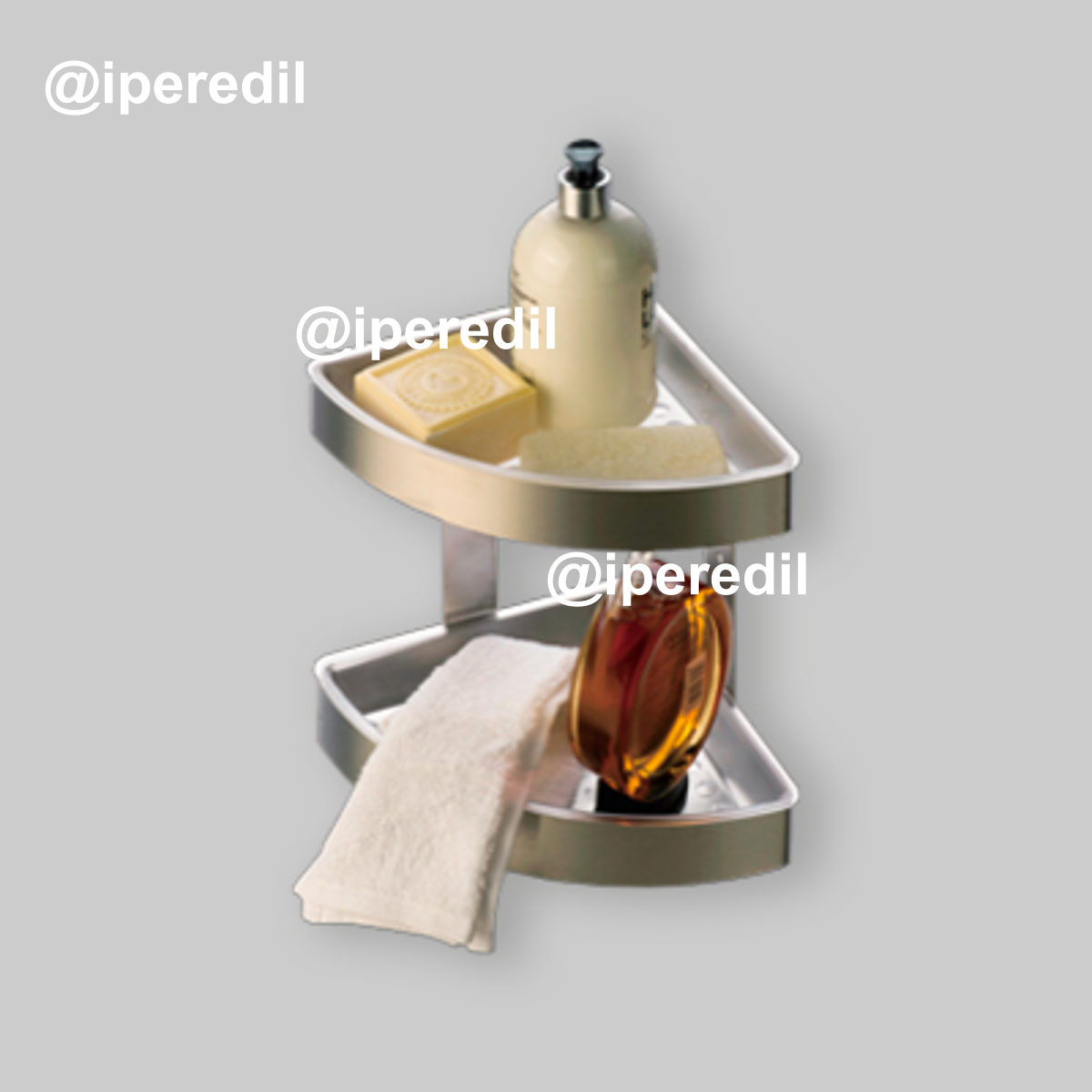 ANGOLIERA DOCCIA "CADDY" 2 RIPIANI Acciaio cromato