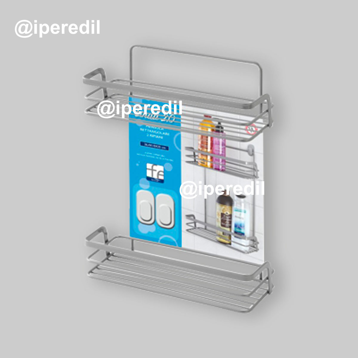 MENSOLA PORTAOGGETTI RETTANGOLARE 2 RIPIANI -