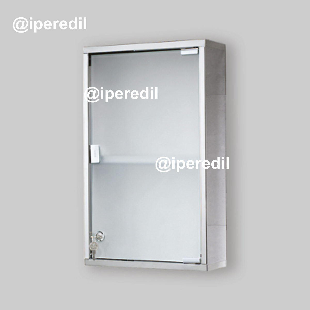 ARMADIETTO CON SERRATURA "JOKER" Acciaio Inox/vetro