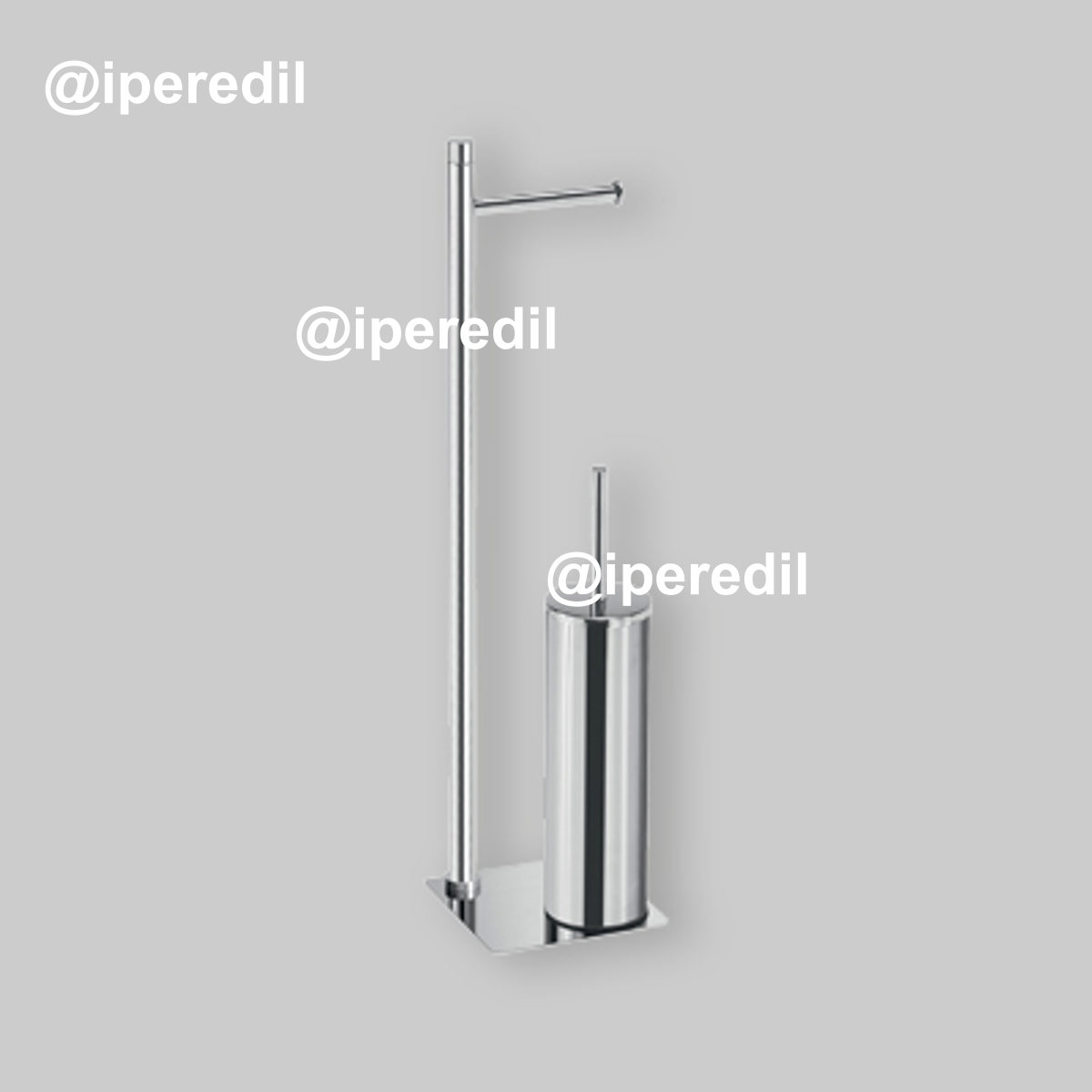 PIANTANA CON PORTAROTOLO E SCOPINO WC "TRILLY" Cromo