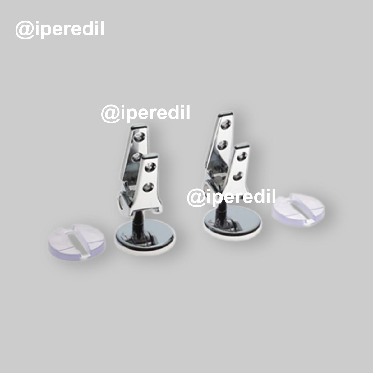 COPPIA DI CERNIERE VERSIONE SOVRAPPOSTA PER SEDILI LACCATI E COLATI "Mod.A" Cromo - Regolabile