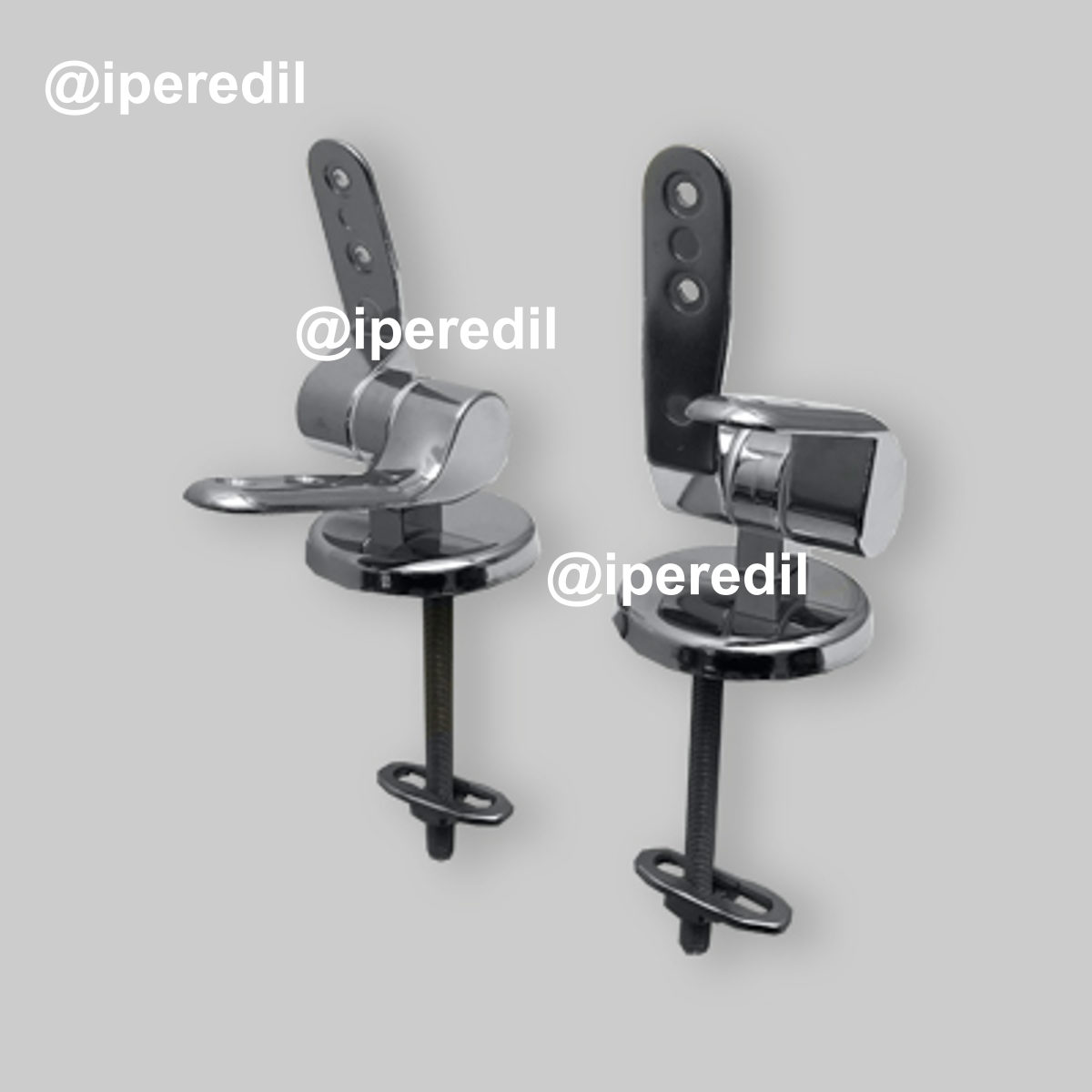 COPPIA DI CERNIERE A CHIUSURA RALLENTATA PER SEDILI WC Cromo - ver. Sovrapposta