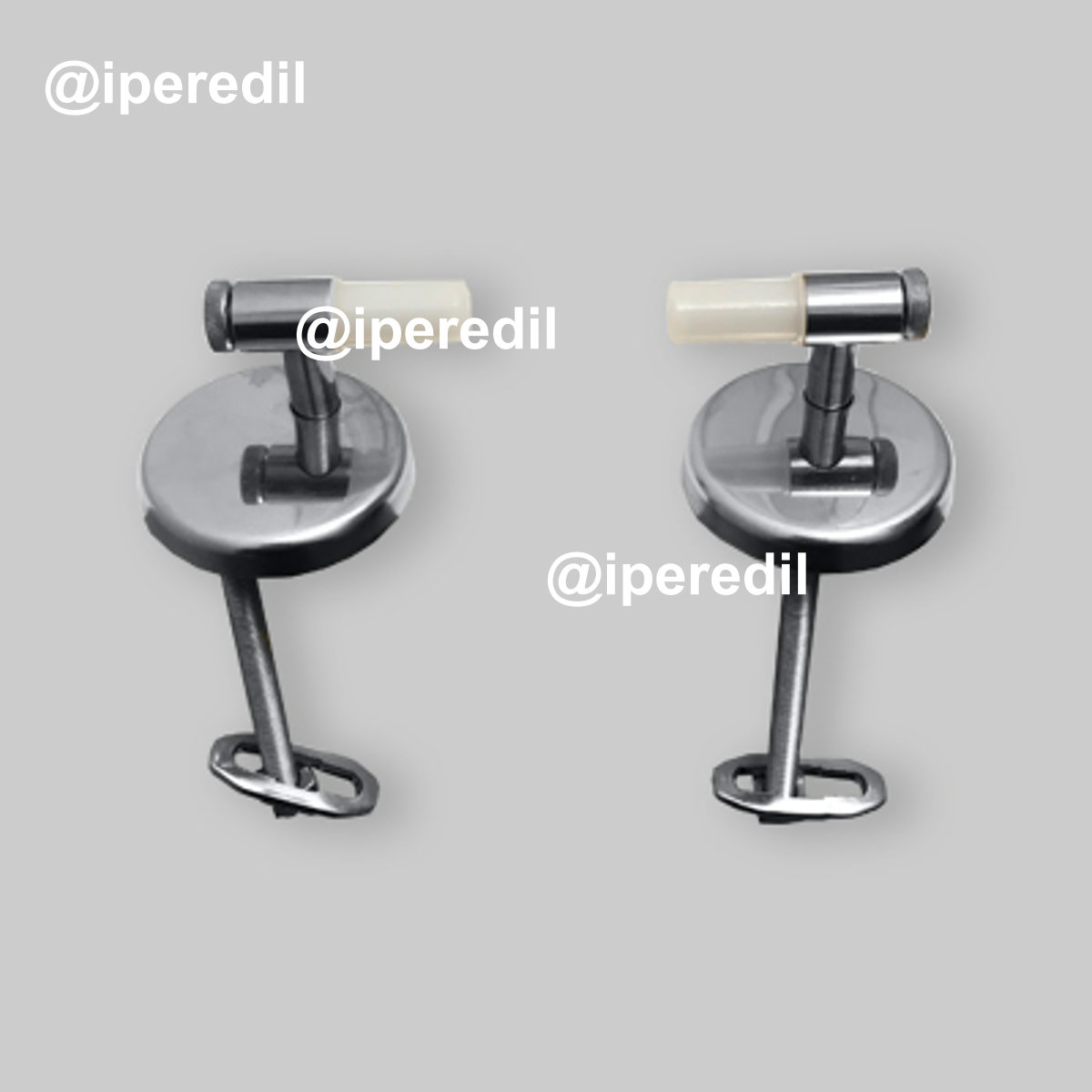 COPPIA DI CERNIERE UNIVERSALI "ALFA" PER SEDILI WC FILO MURO Regoabile 2 fori