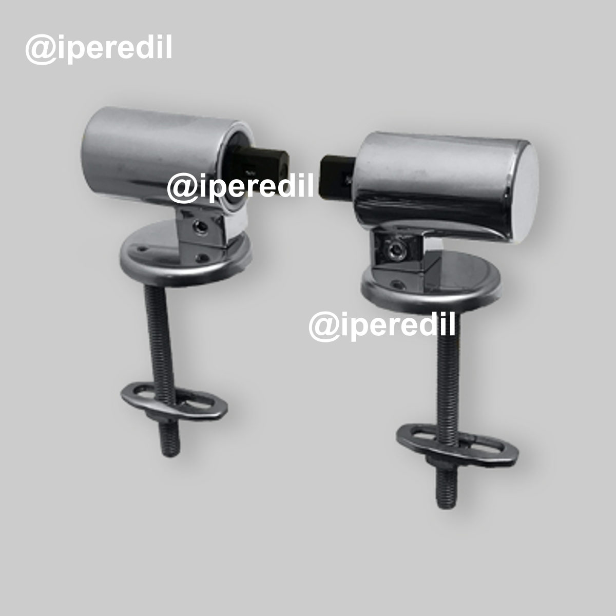 COPPIA DI CERNIERE "SOLE" A CHIUSURA RALLENTATA PER SEDILI WC A FILO MURO Perno a tirante