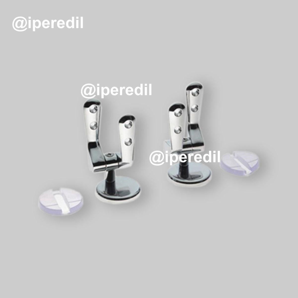 COPPIA DI CERNIERE REGOLABILI UNIVERSALI PER SEDILI WC "Mod.A" Cromo