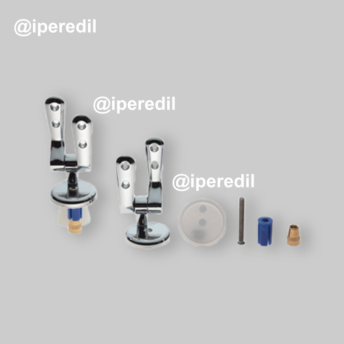 COPPIA DI CERNIERE UNIVERSALI AD ESPANSIONE PER SEDILI WC "Mod.C" Cromo