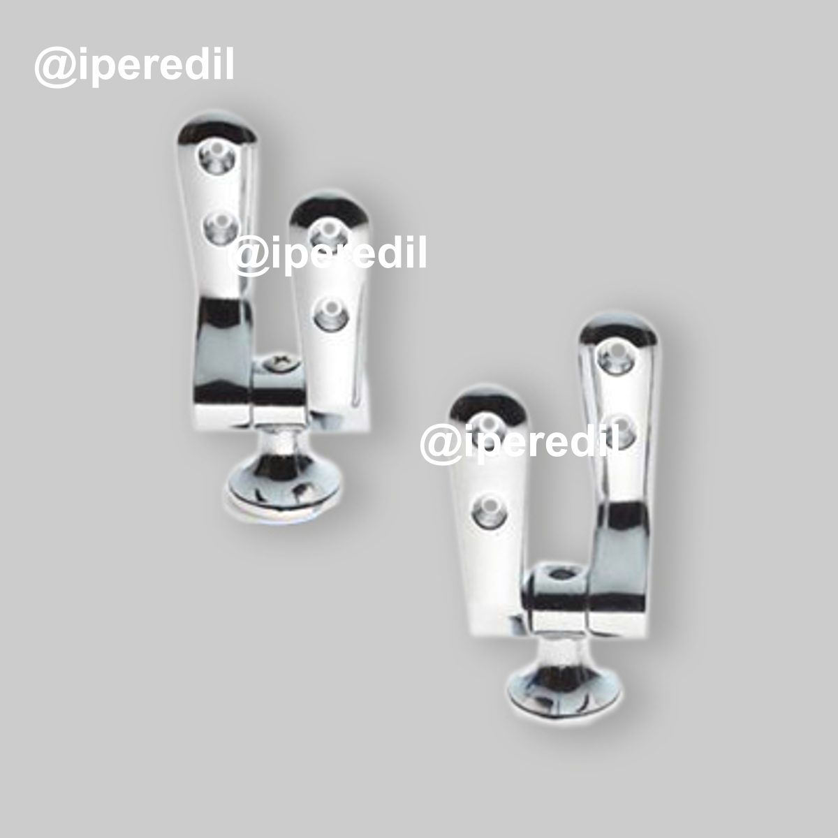 COPPIA DI CERNIERE FISSE PER SEDILI WC "Mod.D" Cromo