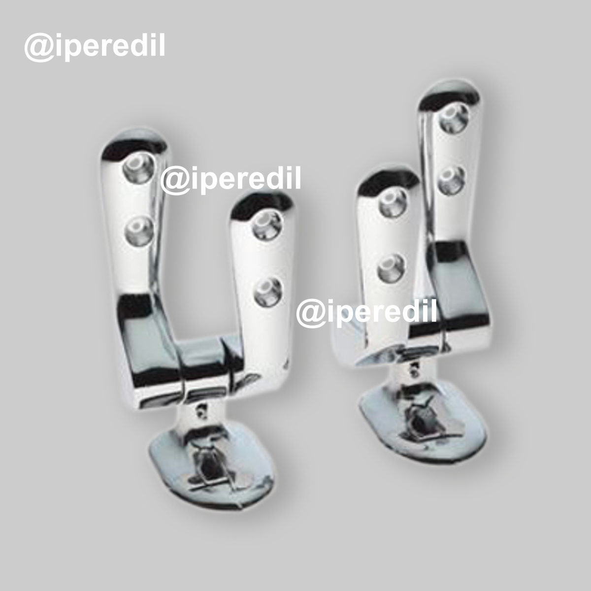 COPPIA DI CERNIERE FISSE A 3 FORI PER SEDILI WC "Mod.I" Cromo