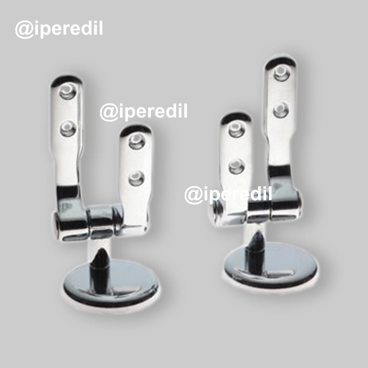 COPPIA DI CERNIERE UNIVERSALI PER SEDILI WC "Mod.U" Cromo