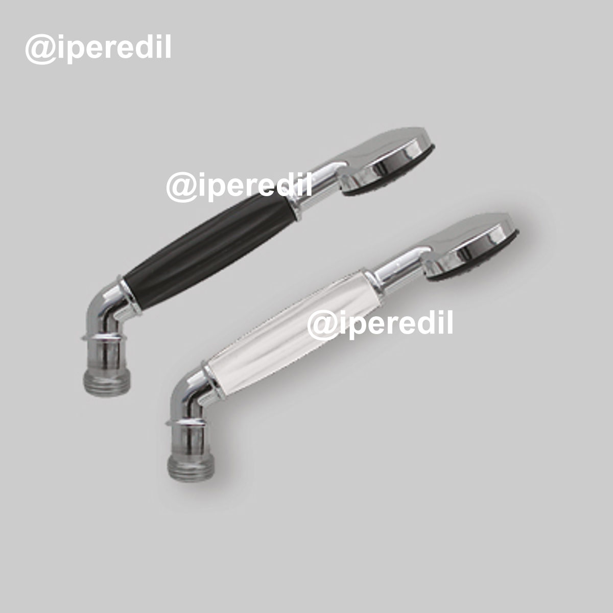 DOCCETTA MONOGETTO CON CURVA PER DUPLEX CROMO 1/2" - Nera
