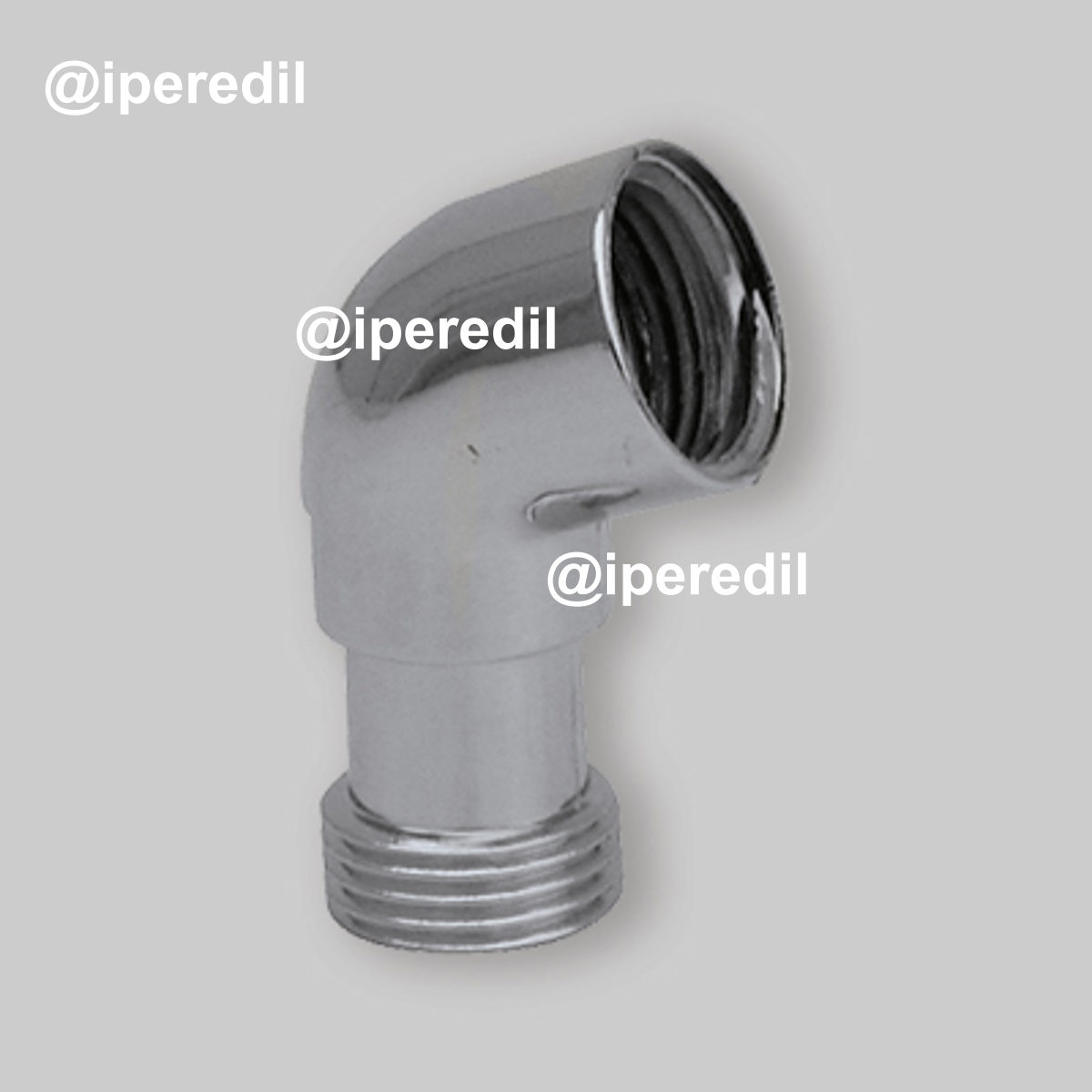 CURVA PER DOCCETTA IN PVC CROMO 1/2" M/F