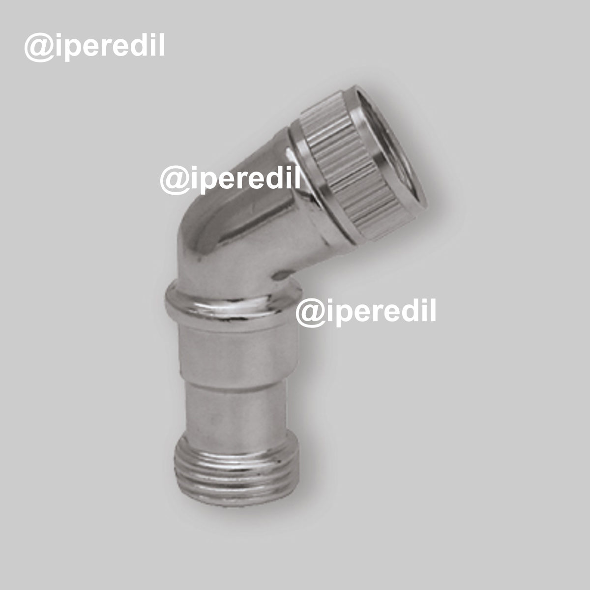 CURVA GIREVOLE PER DOCCETTA IN OTTONE CROMO 1/2" M/F