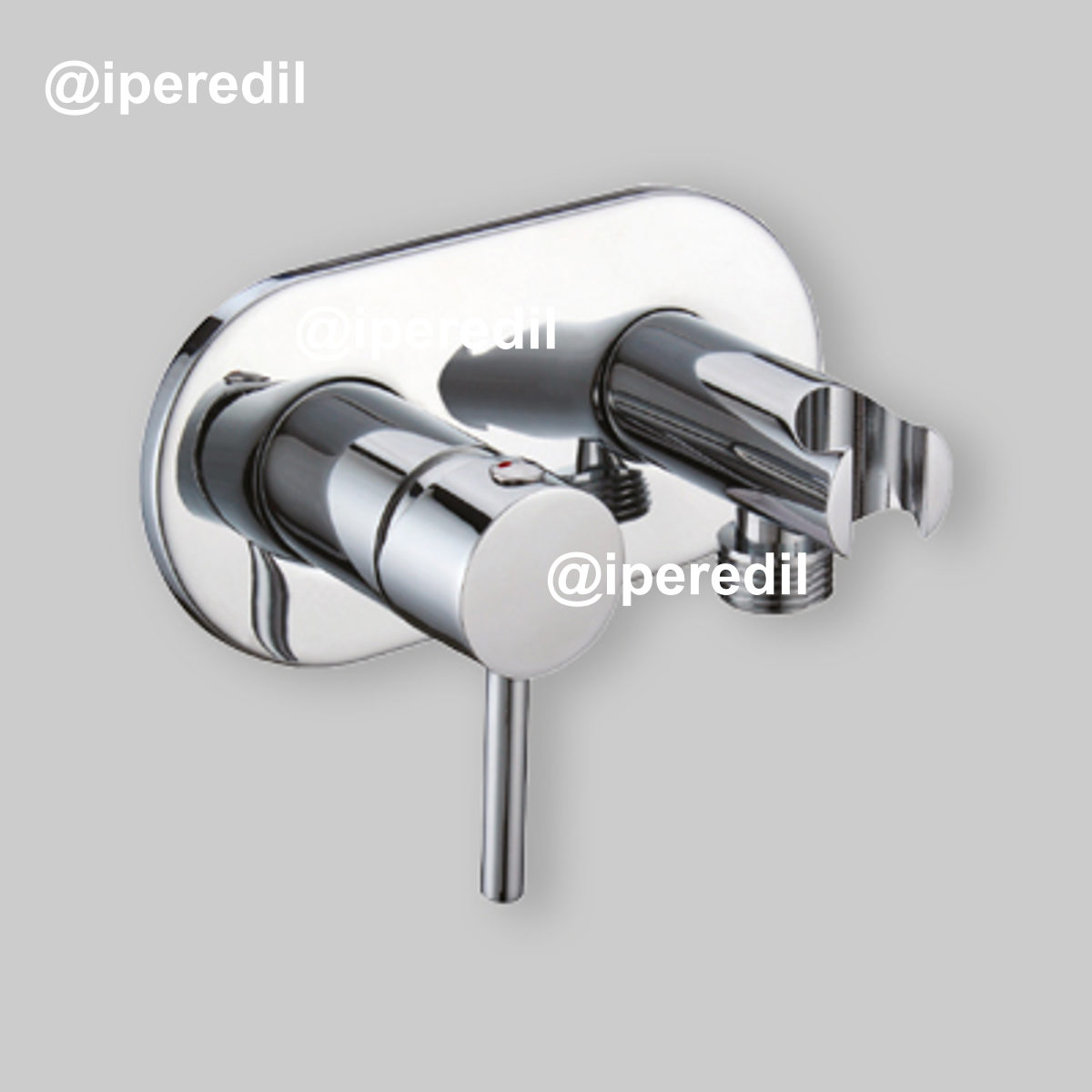 MISCELATORE INCASSO TONDO CON SUPPORTO LATERALE Cromo - 1/2" M