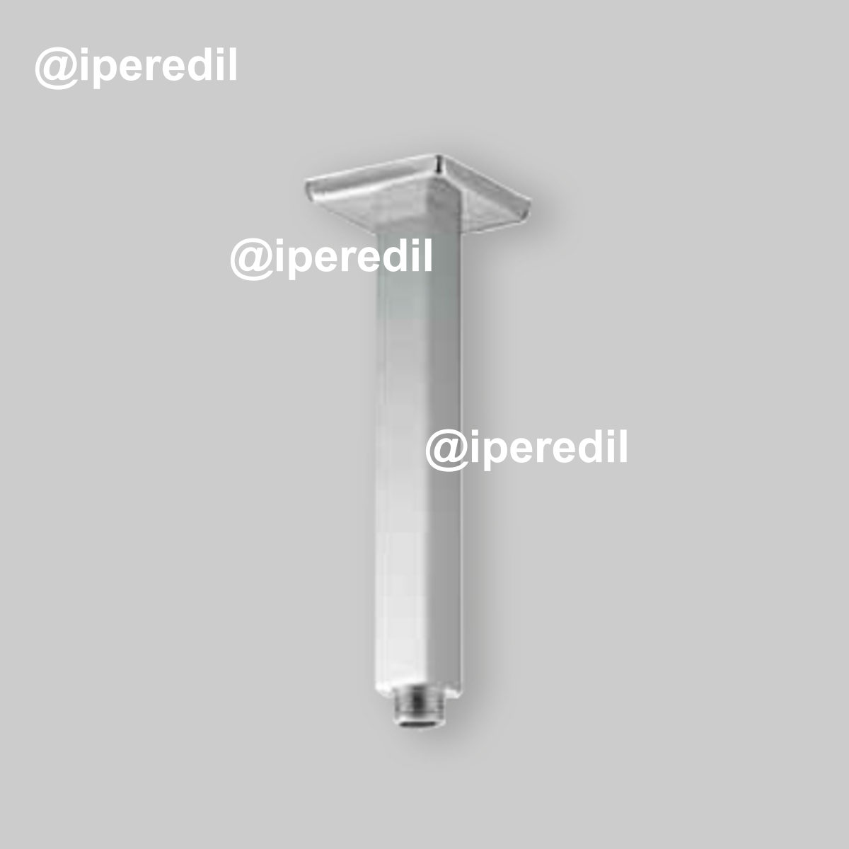 BRACCIO DOCCIA VERTICALE QUADRO IN OTTONE 1/2" - 20 cm Cromo