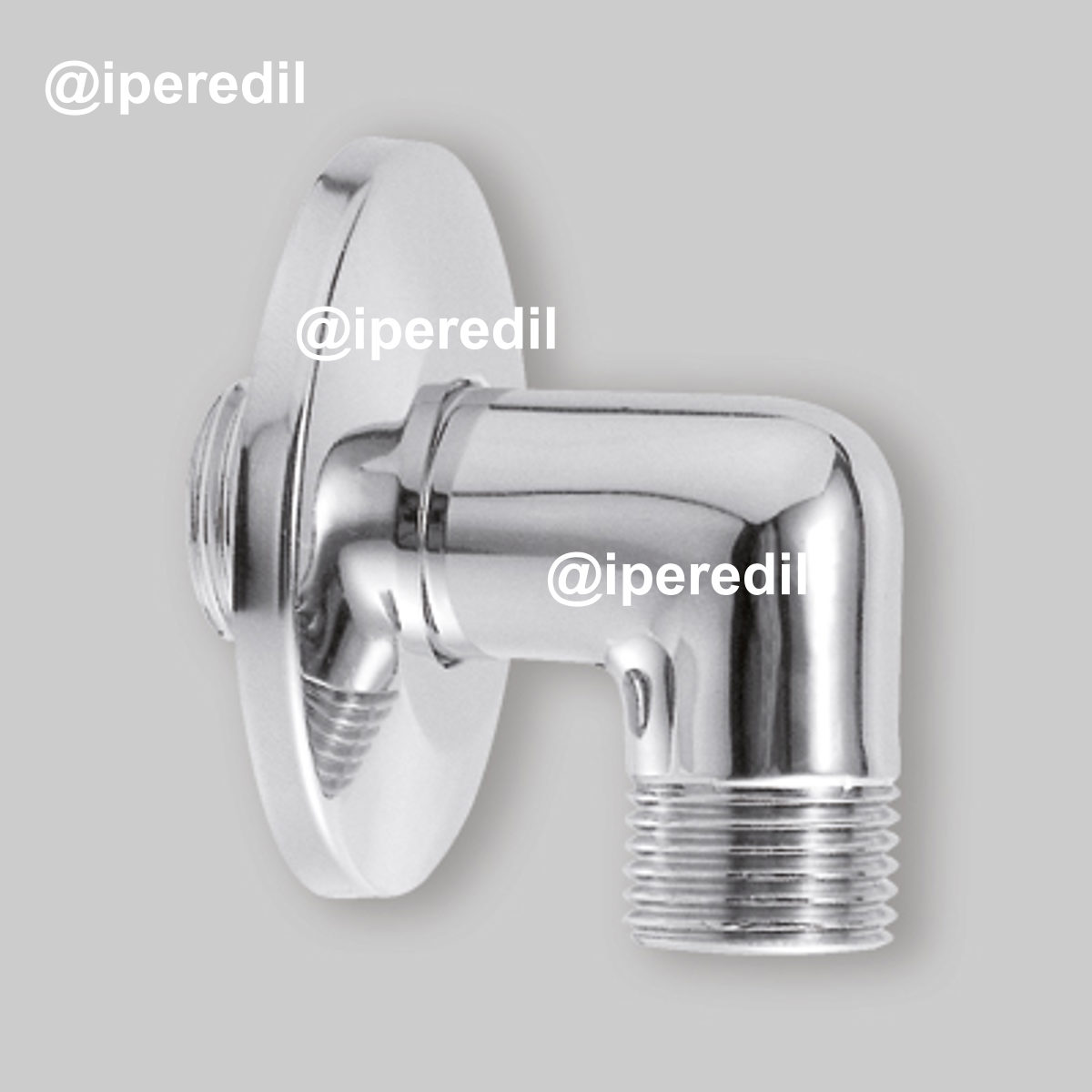 CURVETTA DOCCIA AD ANGOLO CON ROSONE CROMO 1/2" x 1/2"