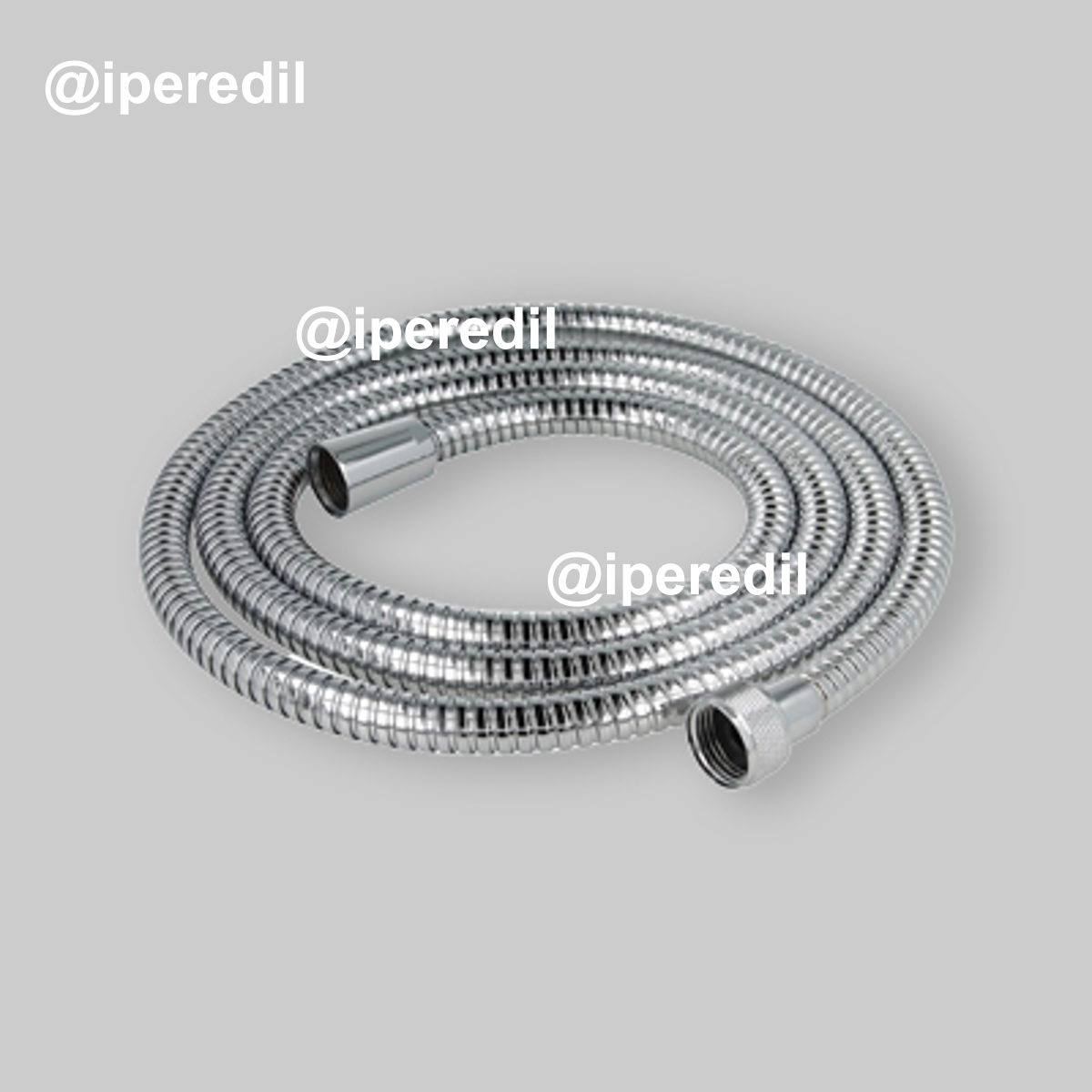 FLESSIBILE DOCCIA ZIGRINATO IN ACCIAIO CROMATO 1/2"x1/2" - 200 cm