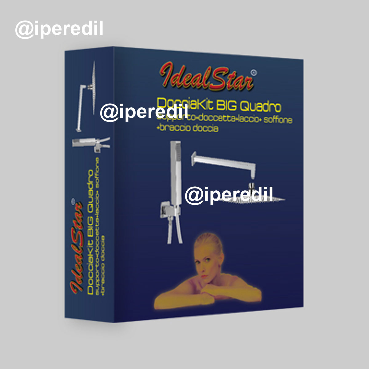 KIT DOCCIA "BIG QUADRO" CROMO 200x200 mm