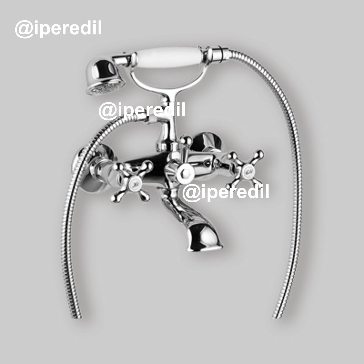 MISCELATORE ESTERNO VASCA ROME Cromo + Set Doccetta