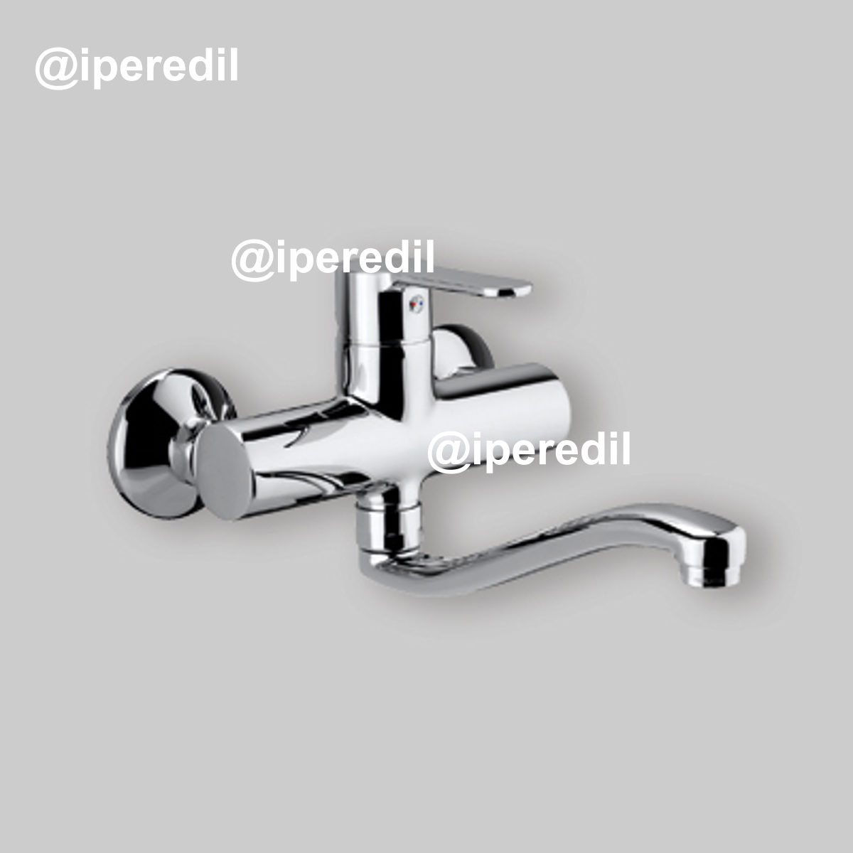 MISCELATORE LAVELLO A PARETE CANNA TUBO SERPENTE "BLU" Cromo