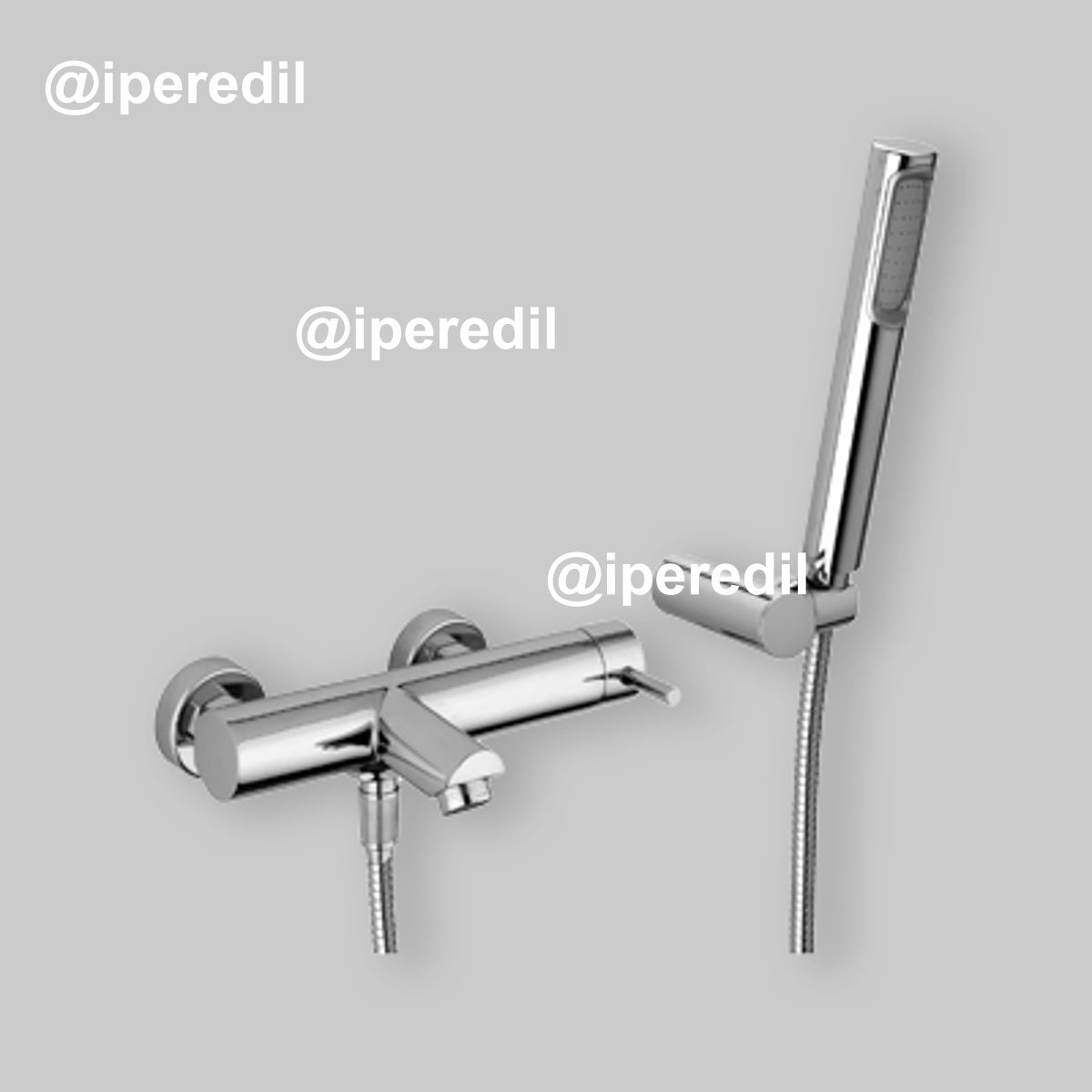 MISCELATORE ESTERNO VASCA "STICK" Cromo + Set Doccia