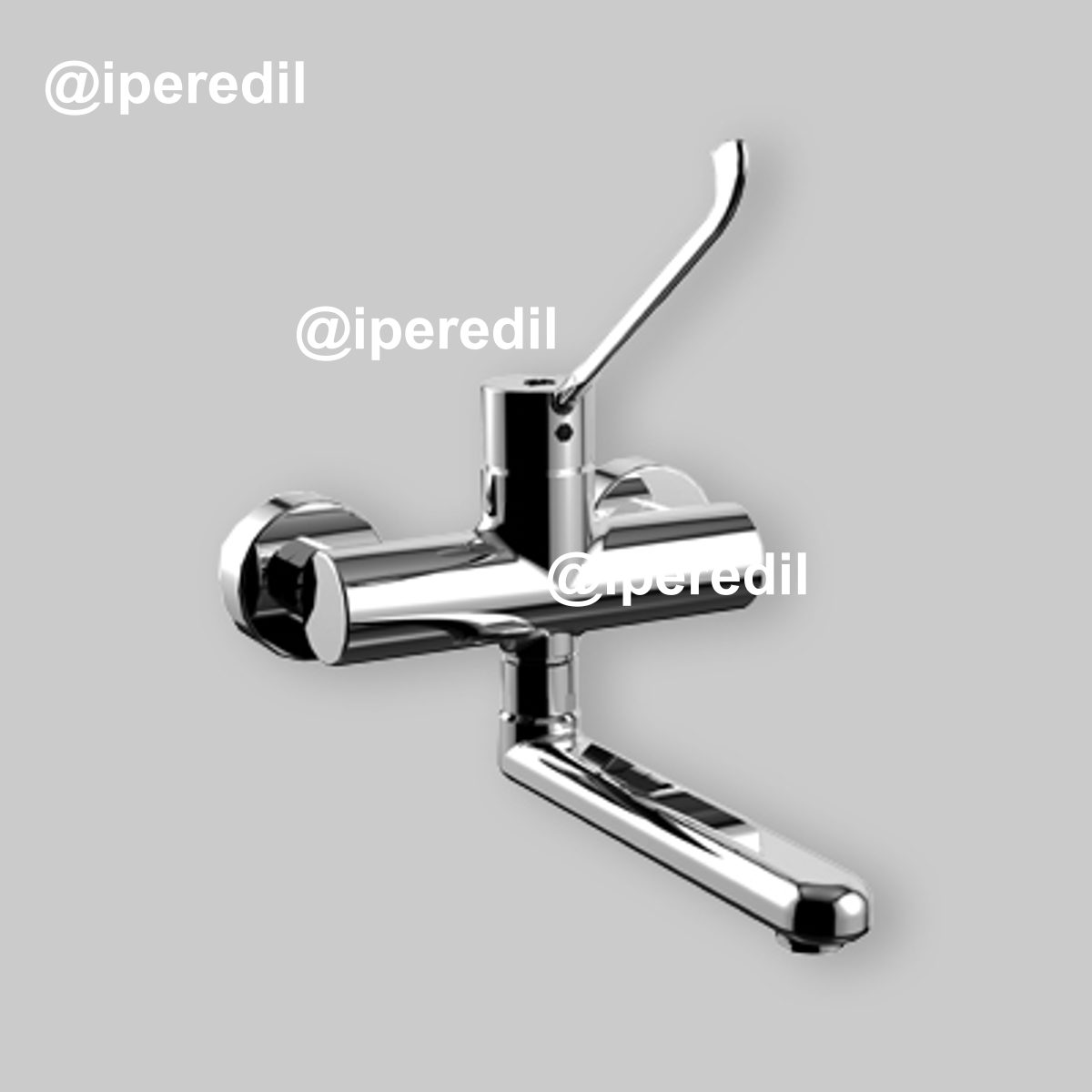 MISCELATORE LAVELLO A PARETE CON LEVA CLINICA "CANDY" Cromo