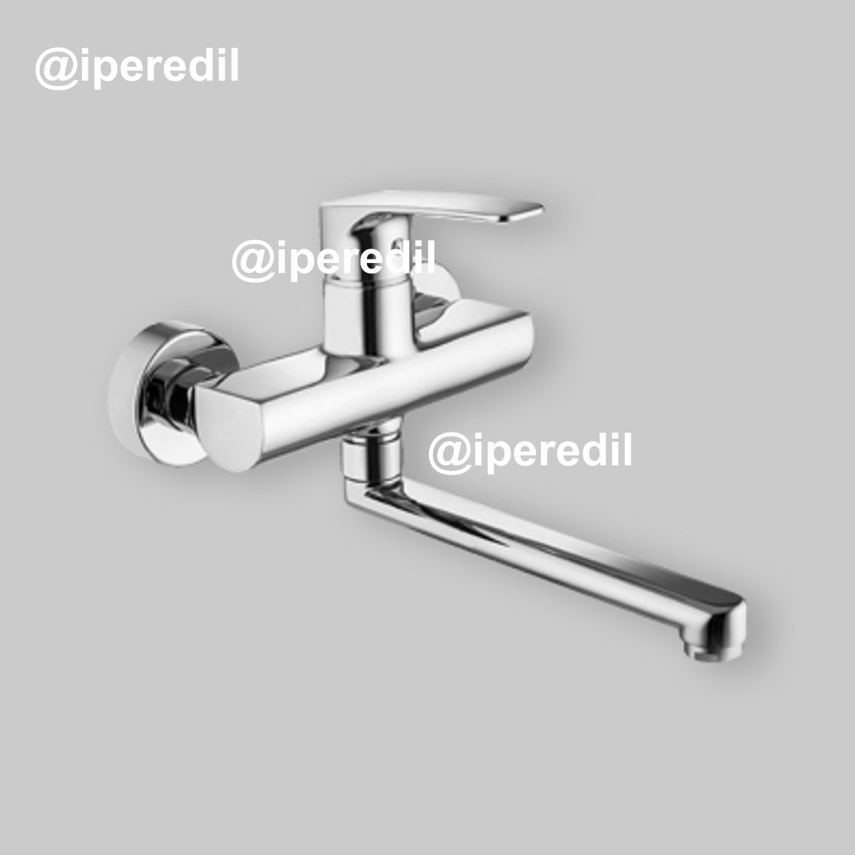 MISCELATORE LAVELLO A PARETE "LIME" CON CANNA ORIENTABILE Cromo