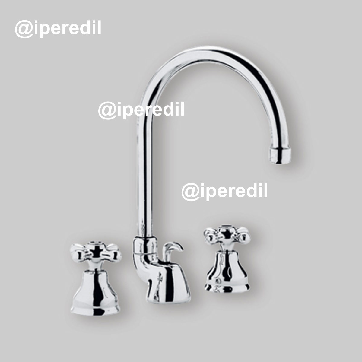 BATTERIA LAVABO A BOCCA ALTA IRIS Cromo + Piletta 1"1/4