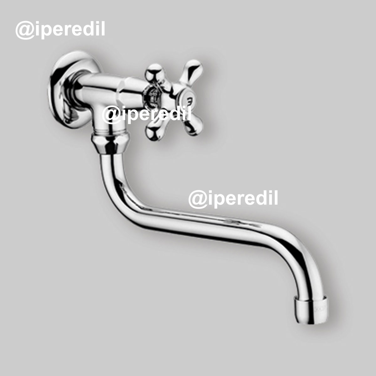 RUBINETTO LAVELLO A PARETE CON SNODO "IRIS" Cromo - 1/2"