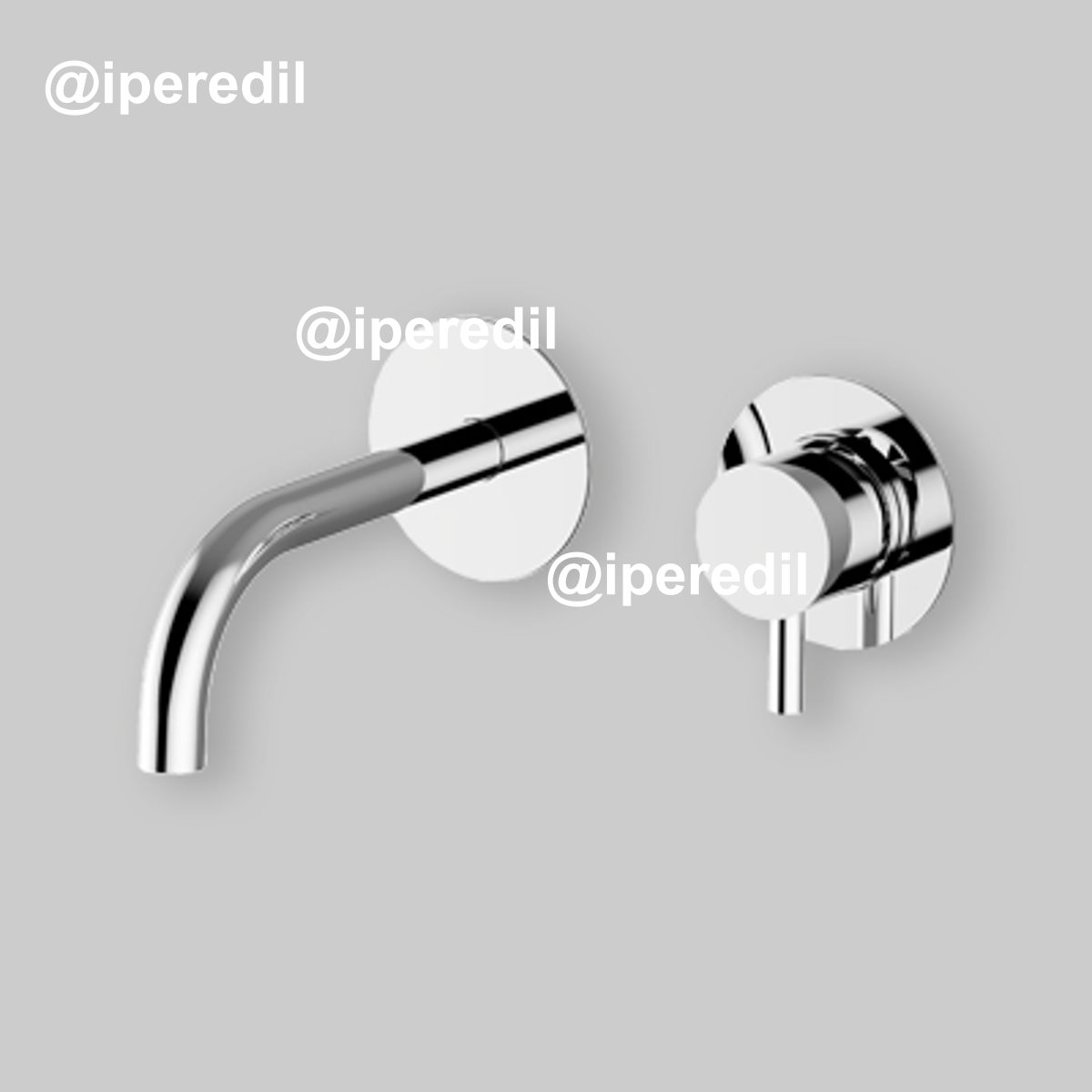 BATTERIA LAVABO INCASSO A PARETE JABIL 25 Cromo + Piletta Click Clack