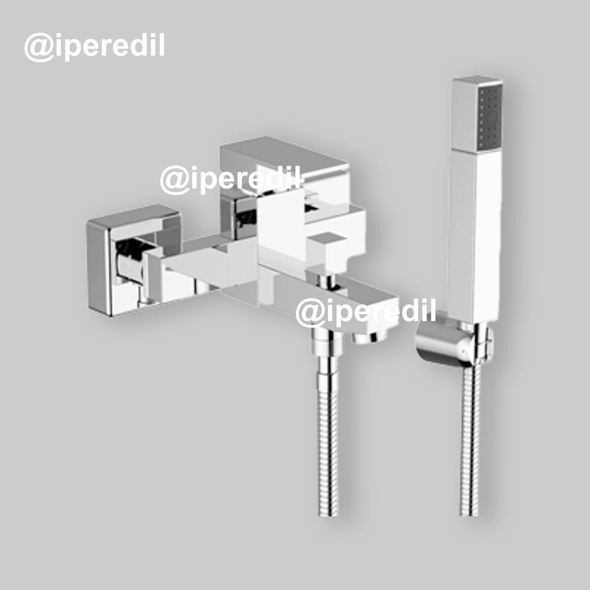 MISCELATORE VASCA ESTERNO "PILLAR" Cromo + Set Doccia