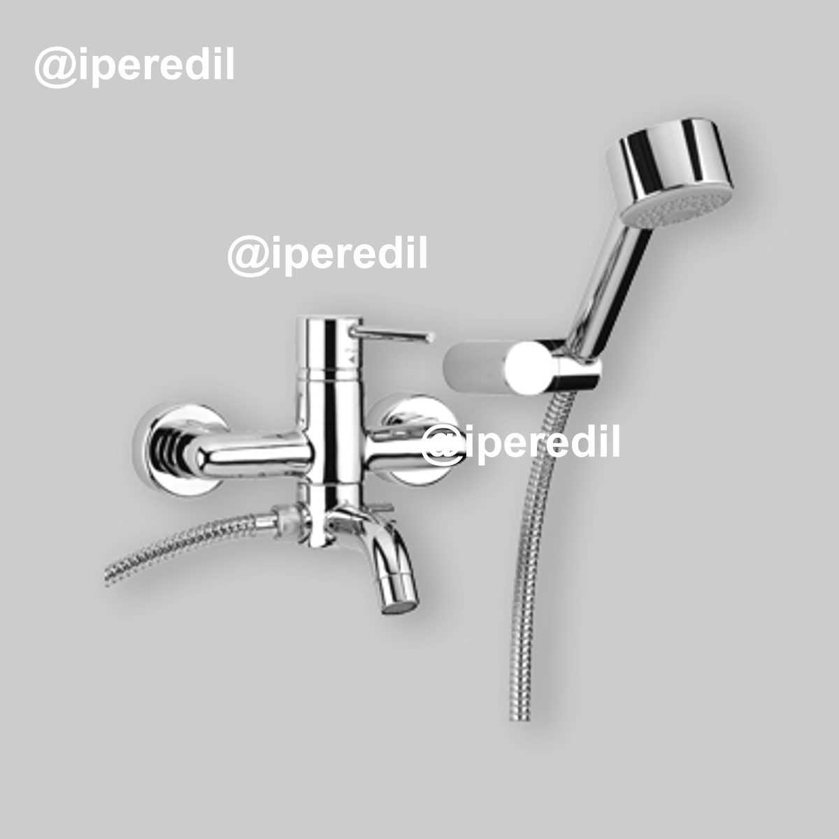 MISCELATORE VASCA ESTERNO "NEW DISCO" Cromo + Set Doccia