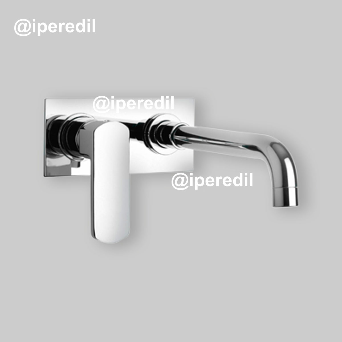 MISCELATORE LAVABO "STILE" CON BOCCA A MURO Bocca cm 20