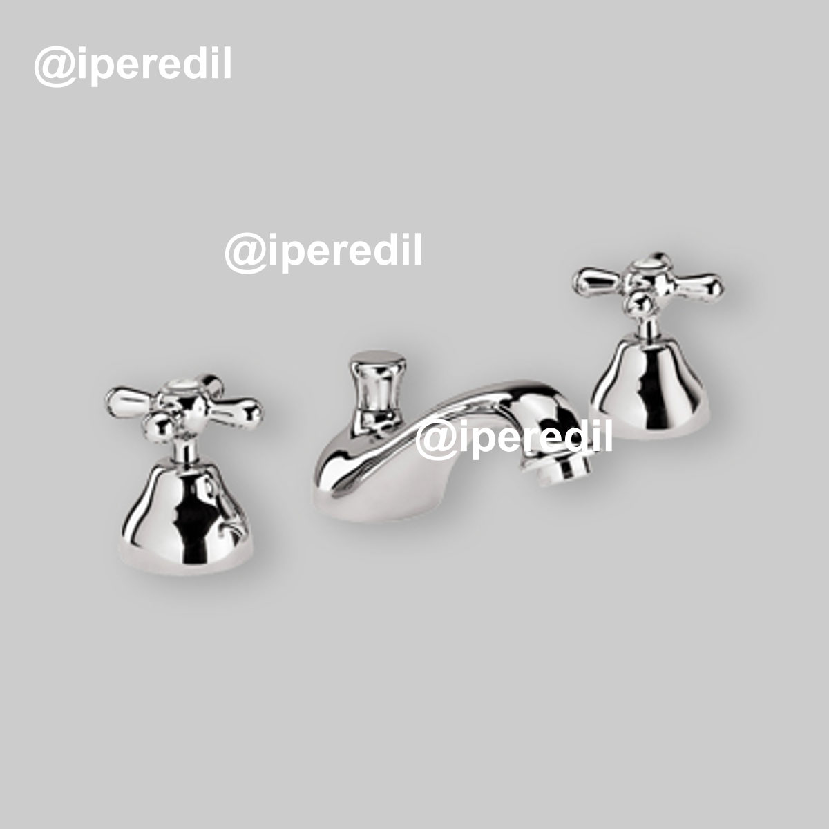 BATTERIA LAVABO A TRE FORI "LIBERTY" Cromo + Piletta 1"1/4