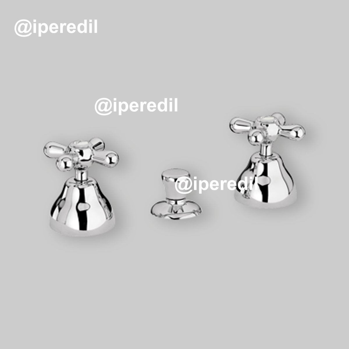 BATTERIA BIDET A TRE FORI "LIBERTY" Cromo + Piletta 1"1/4