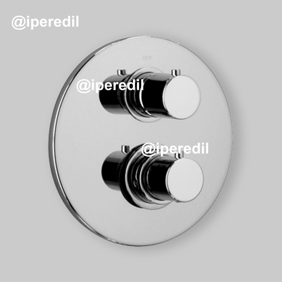 GRUPPO DOCCIA INCASSO TERMOSTATICO "DISCO" CON DEVIATORE 2 VIE Cromo