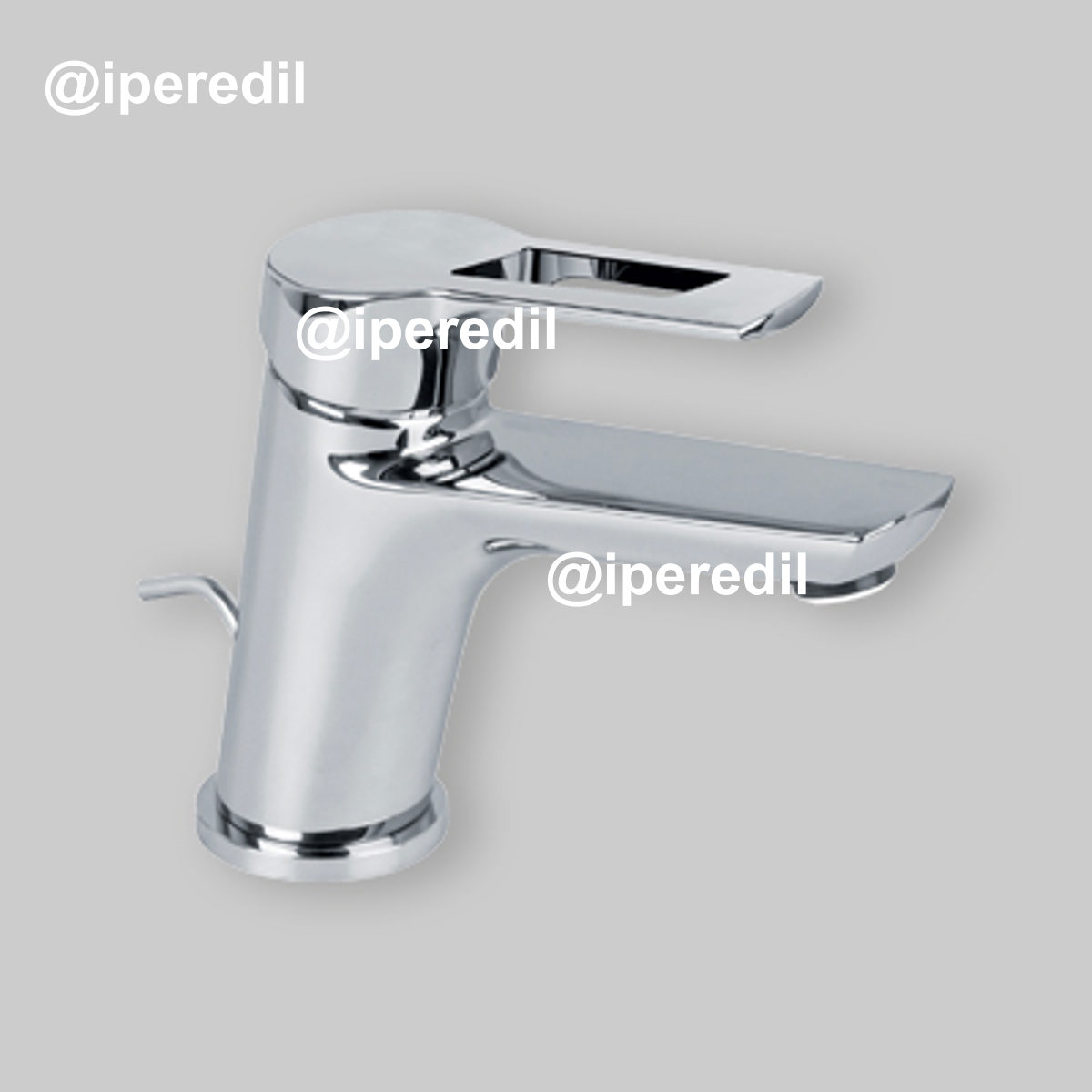 MISCELATORE LAVABO "SERIE 4" CON LEVA APERTA Cromo + Piletta 1"1/4