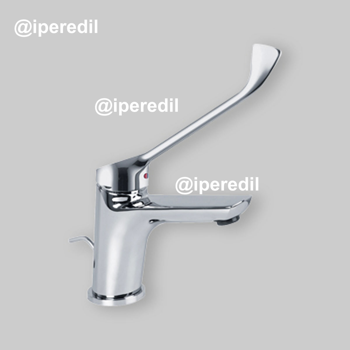 MISCELATORE LAVABO "SERIE 4" CON LEVA CLINICA Cromo + Piletta 1"1/4