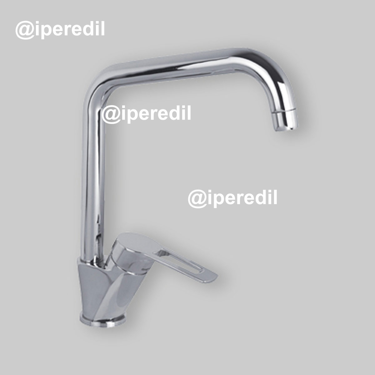 MISCELATORE LAVELLO "SERIE 4" CANNA GIREVOLE CON LEVA APERTA Cromo