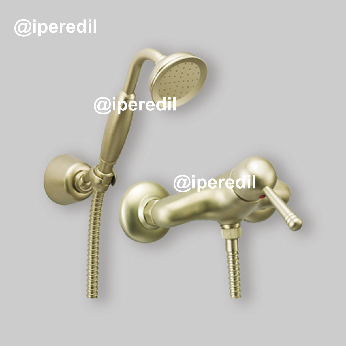 MISCELATORE DOCCIA ESTERNO "NEW OLD" Bronzo + Set Doccia