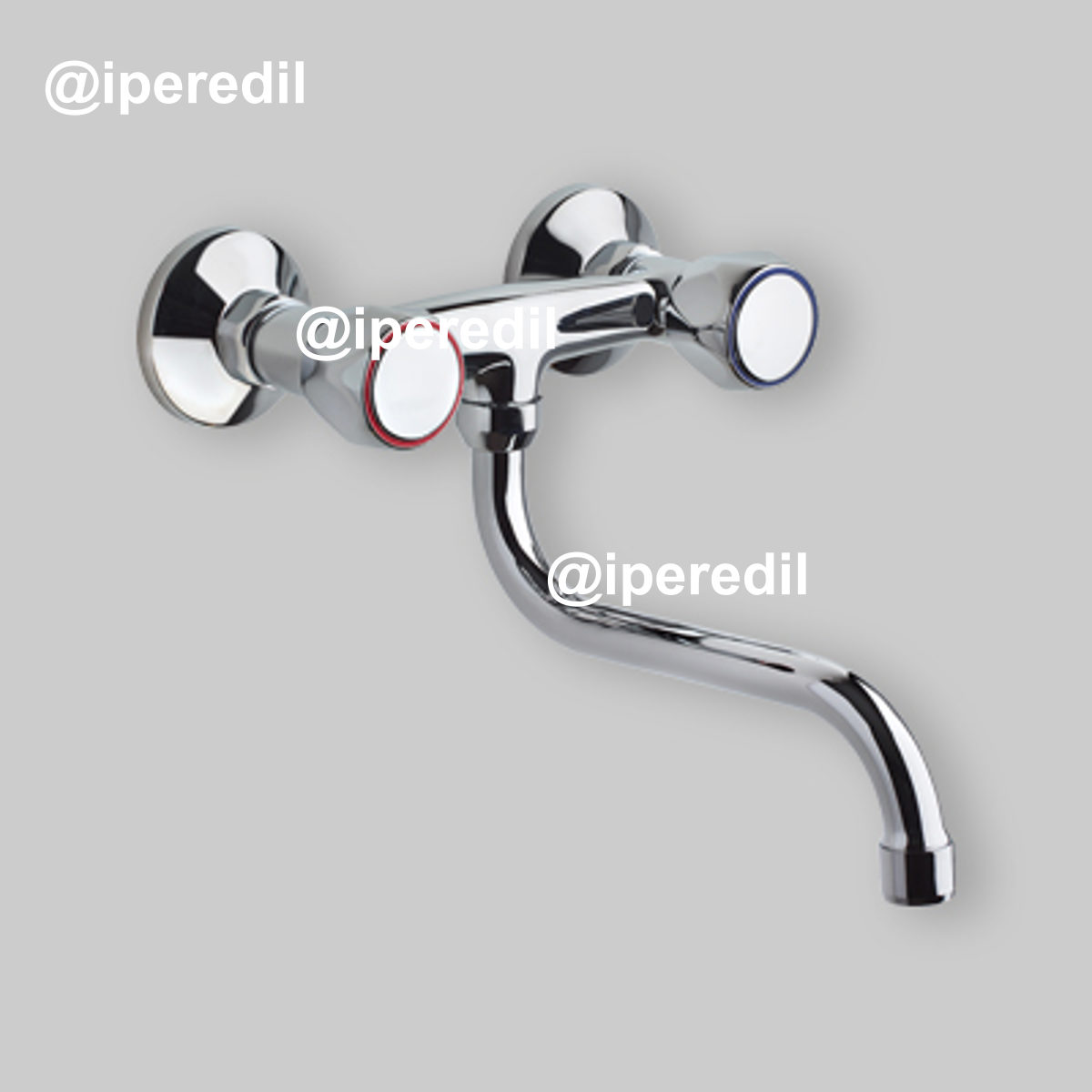 GRUPPO LAVELLO A PARETE CON CANNA "S" GIREVOLE Cromo