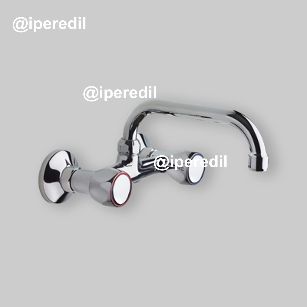 GRUPPO LAVELLO A PARETE CON CANNA "U" SUPERIORE Cromo