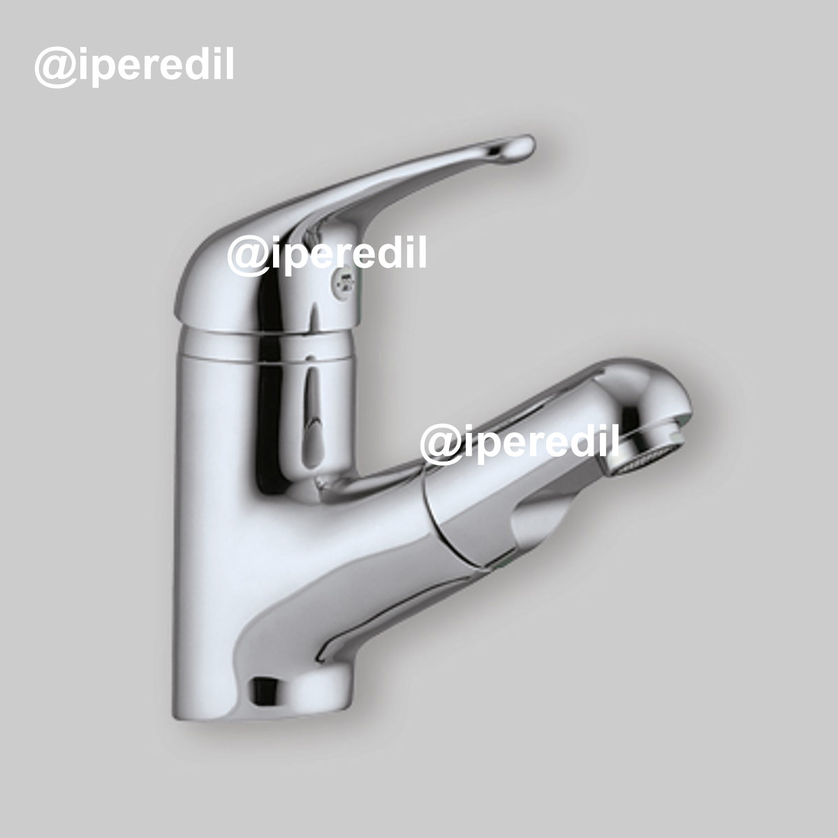 MISCELATORE LAVABO CON DOCCETTA ESTRAIBILE Cromo + Piletta 1"1/4