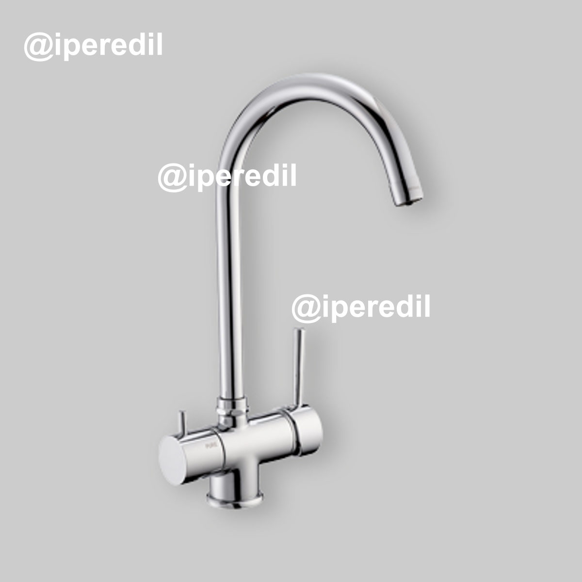 MISCELATORE LAVELLO A 3 VIE CON ATTACCO ACQUA POTABILE CANNA ALTA Cromo