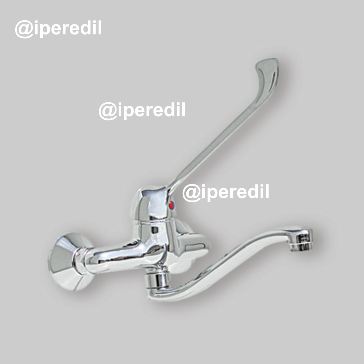 MISCELATORE LAVELLO A PARETE CON LEVA CLINICA Cromo - Ø 40