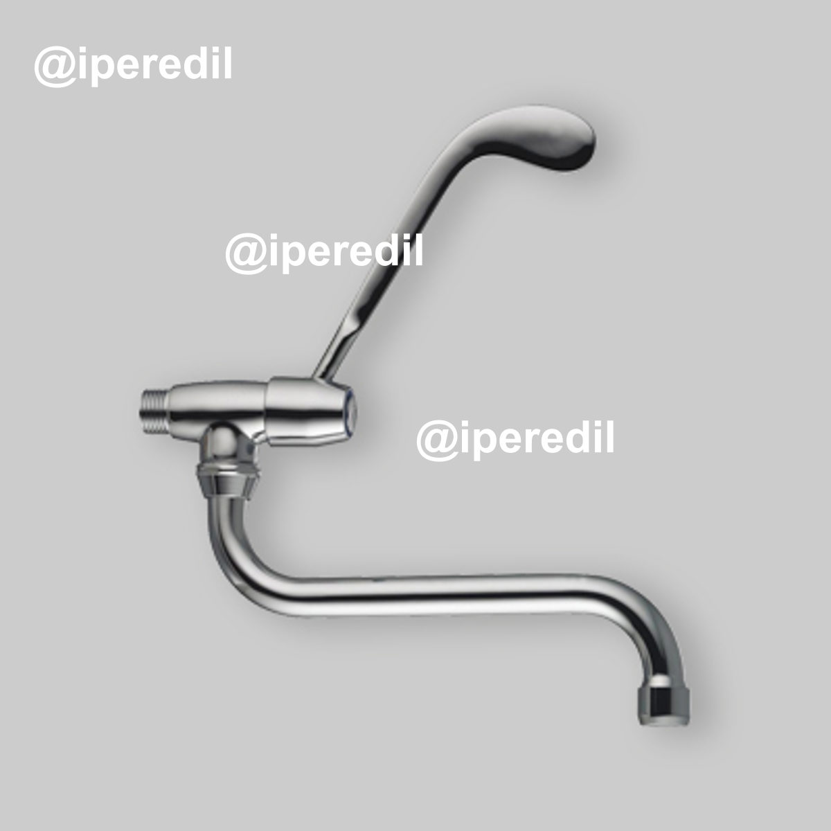 RUBINETTO SNODO A PARETE CON LEVA CLINICA Cromo - 1/2"