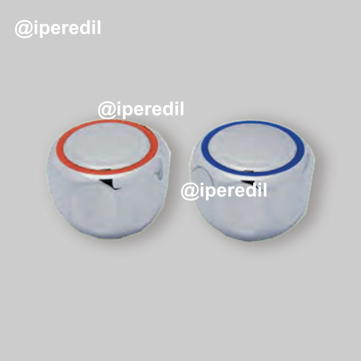 MANIGLIA PER RUBINETTERIA TRADIZIONALE CON DOPPIA PLACCA BLU E ROSSA 8x20 mm